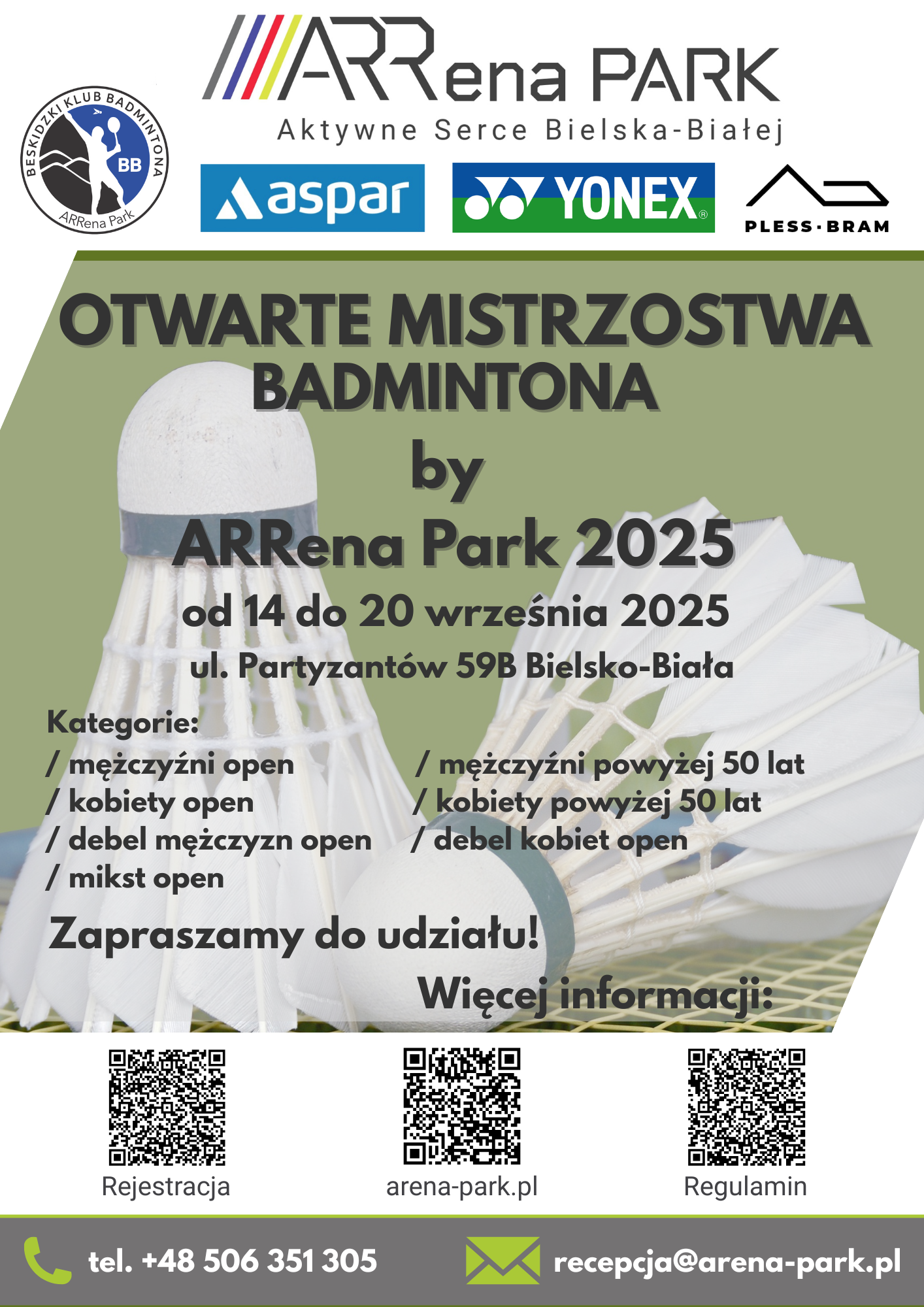Otwarte Mistrzostwa Badmintona by ARRena Park 2025